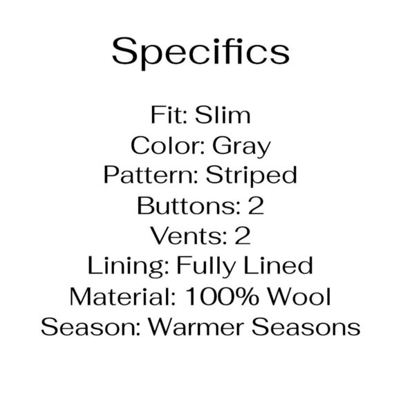 Hugo Boss 42L Gray Striped 2-Button Sport Coat Blazer Jacket G398 - Picture 4 of 11